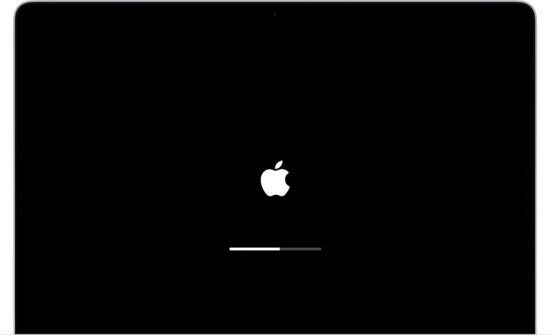 An Apple iMac updating