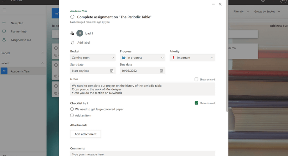 Microsoft Planner template