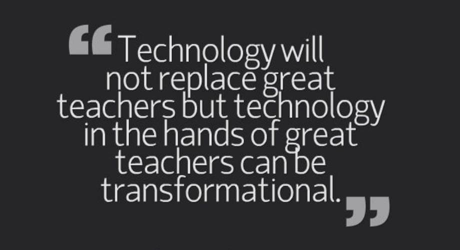 Technology quote in black and white