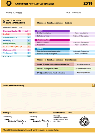 Junior Cycle Profile of Achievement (JCPA)