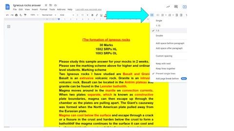 Google Doc in yellow