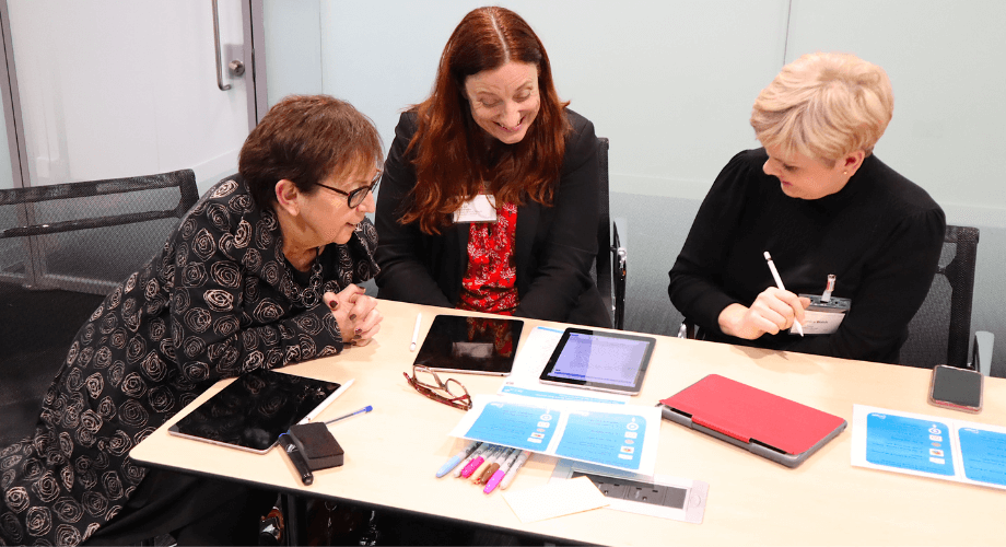 School Leaders discussing at roundtable